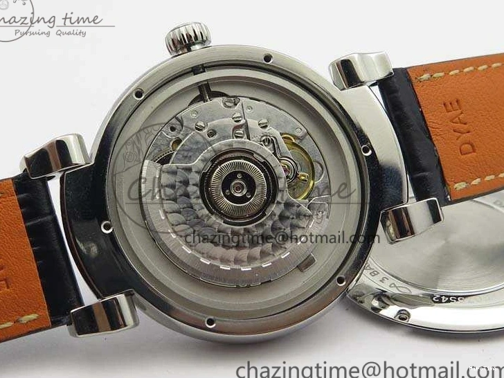 MIROTIME 0415 WaterResistant Da Vinci IW356601 SS MKF 1:1 Best Edition White Dial On Black Leather Strap A 7232